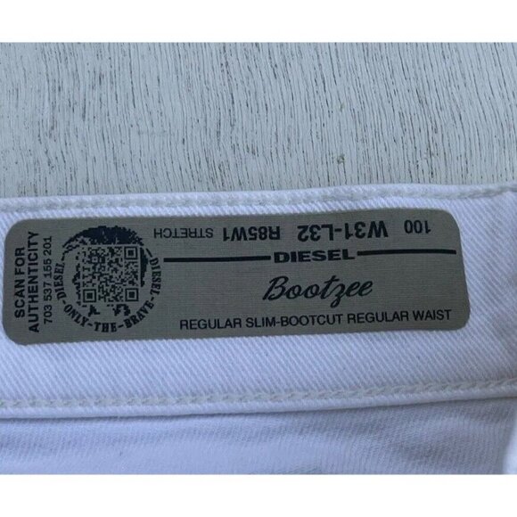 Diesel White Denim Women’s Bootzee Bootcut Regular Jeans W31 L32 R85W1 - Picture 8 of 16
